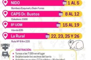 Pergamino – Conoce el cronograma del móvil de Veterinaria en el mes de septiembre